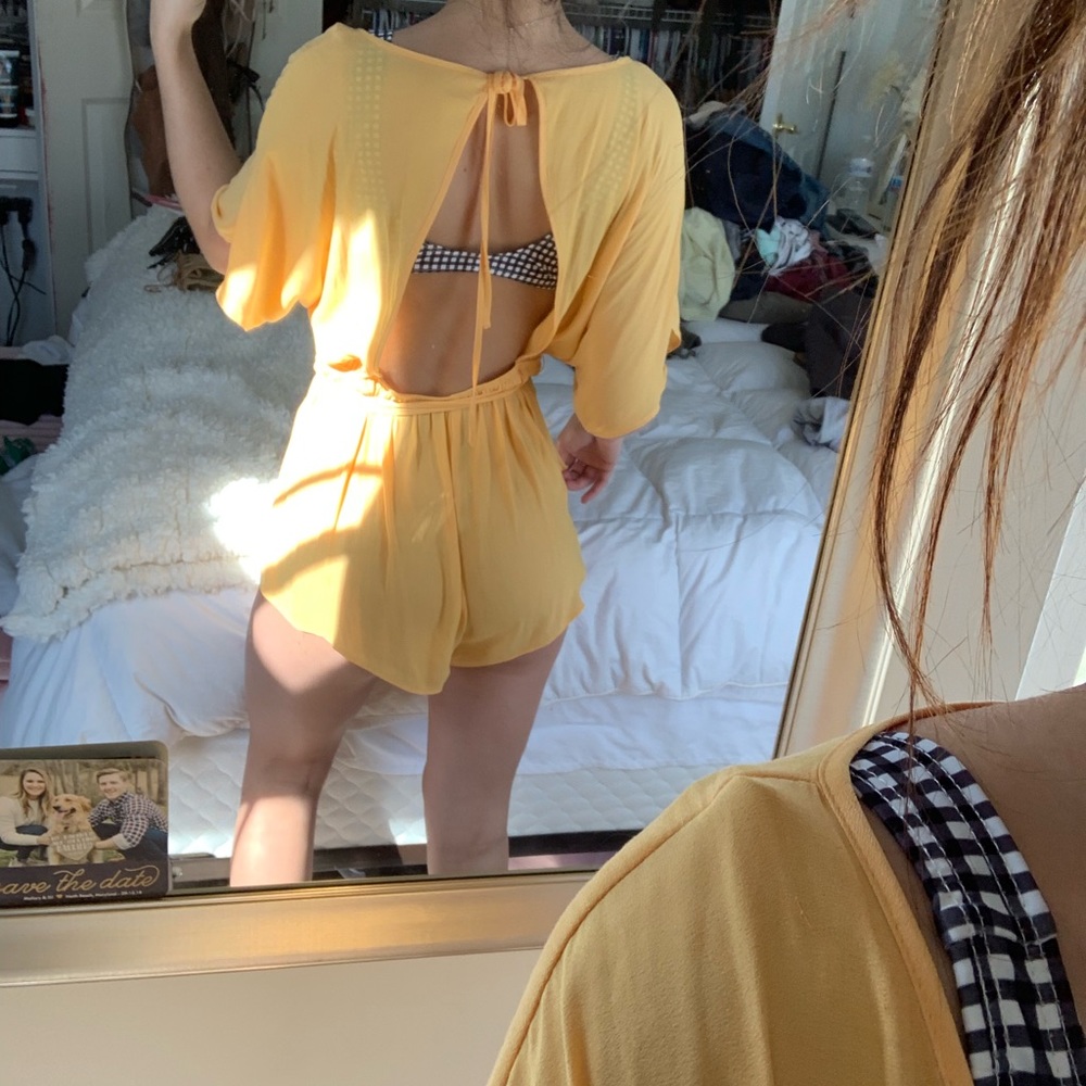 Orange swim suit cover up